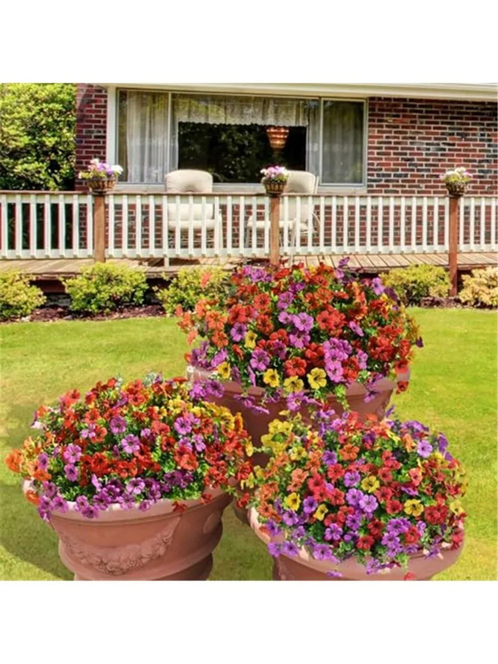 Artificial Daisy Flowers 12 Bundle UV Resistant Faux Outdoor Garden Porch Decor